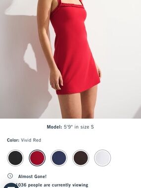 Abercrombie & Fitch Vivid Red Mini Dress with Frilled Straps